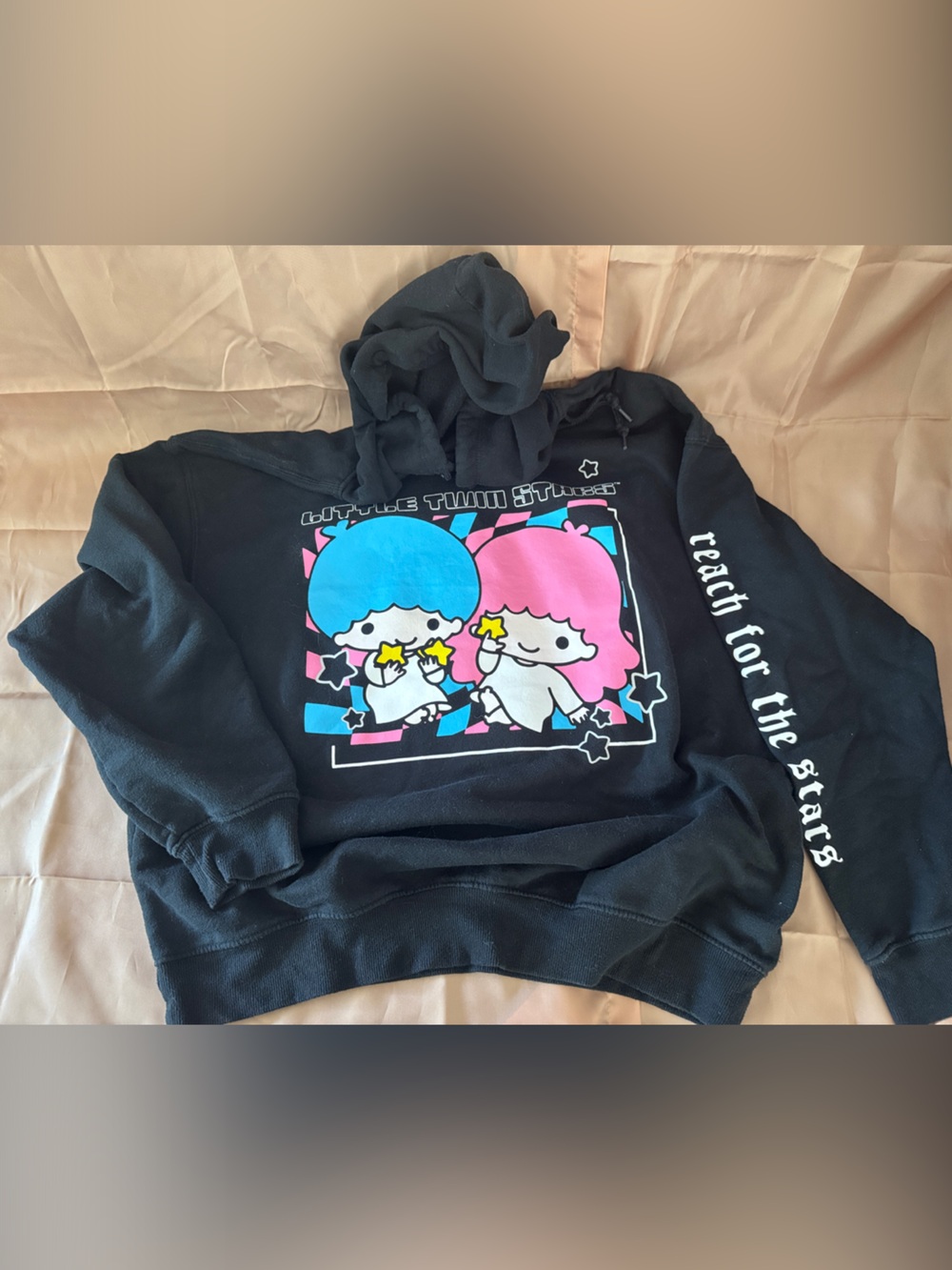 Little Twin Stars Black Pullover Hoodie